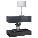 NNEVL Bedside Cabinets 2 pcs High Gloss Grey 60x35 cm Chipboard