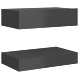 NNEVL Bedside Cabinets 2 pcs High Gloss Grey 60x35 cm Chipboard