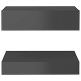 NNEVL Bedside Cabinets 2 pcs High Gloss Grey 60x35 cm Chipboard