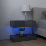 NNEVL Bedside Cabinets 2 pcs High Gloss Grey 60x35 cm Chipboard