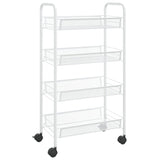 NNEVL 4-Tier Kitchen Trolley White 46x26x85 cm Iron