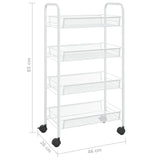 NNEVL 4-Tier Kitchen Trolley White 46x26x85 cm Iron