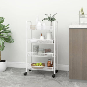 NNEVL 4-Tier Kitchen Trolley White 46x26x85 cm Iron