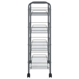 NNEVL 4-Tier Kitchen Trolley Grey 46x26x85 cm Iron