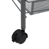 NNEVL 4-Tier Kitchen Trolley Grey 46x26x85 cm Iron