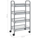 NNEVL 4-Tier Kitchen Trolley Grey 46x26x85 cm Iron