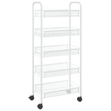 NNEVL 5-Tier Kitchen Trolley White 46x26x105 cm Iron