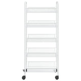 NNEVL 5-Tier Kitchen Trolley White 46x26x105 cm Iron