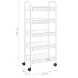 NNEVL 5-Tier Kitchen Trolley White 46x26x105 cm Iron