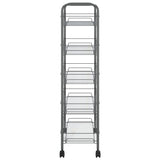 NNEVL 5-Tier Kitchen Trolley Grey 46x26x105 cm Iron