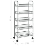 NNEVL 5-Tier Kitchen Trolley Grey 46x26x105 cm Iron