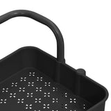 NNEVL 3-Tier Kitchen Trolley Black 42x25x83.5 cm Iron and ABS