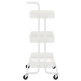 NNEVL 3-Tier Kitchen Trolley White 42x25x83.5 cm Iron and ABS