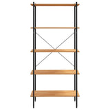 NNEVL 5-Tier Shelving Unit Black and Oak 80x40x163 cm