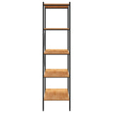 NNEVL 5-Tier Shelving Unit Black and Oak 80x40x163 cm