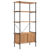 NNEVL 5-Tier Shelving Unit with Cabinet 80x40x163 cm Steel and Engineered Wood