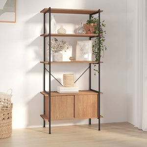 NNEVL 5-Tier Shelving Unit with Cabinet 80x40x163 cm Steel and Engineered Wood