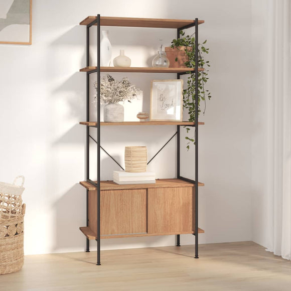 NNEVL 5-Tier Shelving Unit with Cabinet 80x40x163 cm Steel and Engineered Wood