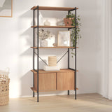 NNEVL 5-Tier Shelving Unit with Cabinet 80x40x163 cm Steel and Engineered Wood