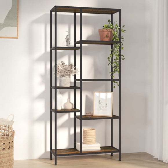 NNEVL Book Shelf 80x30x180 cm Steel and Engineered Wood