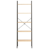 NNEVL 5-Tier Standing Shelf Light Brown and Black 56x35x174 cm