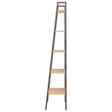 NNEVL 5-Tier Standing Shelf Light Brown and Black 56x35x174 cm