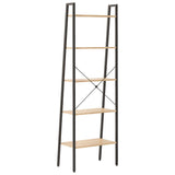 NNEVL 5-Tier Standing Shelf Light Brown and Black 56x35x174 cm