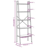 NNEVL 5-Tier Standing Shelf Light Brown and Black 56x35x174 cm