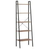 NNEVL 5-Tier Standing Shelf Dark Brown and Black 56x35x174 cm