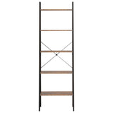 NNEVL 5-Tier Standing Shelf Dark Brown and Black 56x35x174 cm