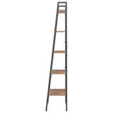 NNEVL 5-Tier Standing Shelf Dark Brown and Black 56x35x174 cm