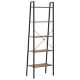 NNEVL 5-Tier Standing Shelf Dark Brown and Black 56x35x174 cm