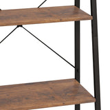 NNEVL 5-Tier Standing Shelf Dark Brown and Black 56x35x174 cm