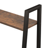 NNEVL 5-Tier Standing Shelf Dark Brown and Black 56x35x174 cm