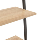 NNEVL 5-Tier Leaning Shelf Light Brown and Black 64x34x185.5 cm