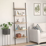 NNEVL 5-Tier Leaning Shelf Light Brown and Black 64x34x185.5 cm