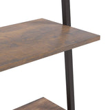 NNEVL 5-Tier Leaning Shelf Dark Brown and Black 64x34x185.5 cm