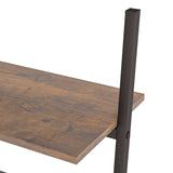 NNEVL 5-Tier Leaning Shelf Dark Brown and Black 64x34x185.5 cm