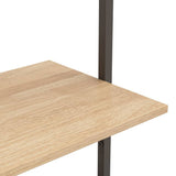 NNEVL 5-Tier Leaning Shelf Light Brown and Black 64x35x185 cm
