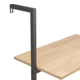 NNEVL 5-Tier Leaning Shelf Light Brown and Black 64x35x185 cm