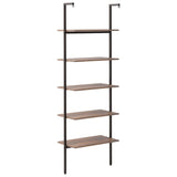 NNEVL 5-Tier Leaning Shelf Dark Brown and Black 64x35x185 cm