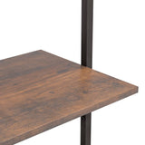 NNEVL 5-Tier Leaning Shelf Dark Brown and Black 64x35x185 cm