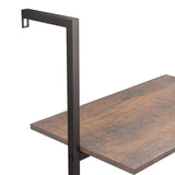 NNEVL 5-Tier Leaning Shelf Dark Brown and Black 64x35x185 cm