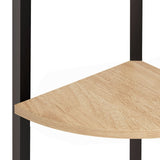 NNEVL 5-Tier Corner Shelf Light Brown and Black 45.5x31.5x180 cm