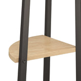 NNEVL 5-Tier Corner Shelf Light Brown and Black 45.5x31.5x180 cm