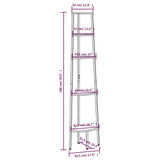 NNEVL 5-Tier Corner Shelf Light Brown and Black 45.5x31.5x180 cm