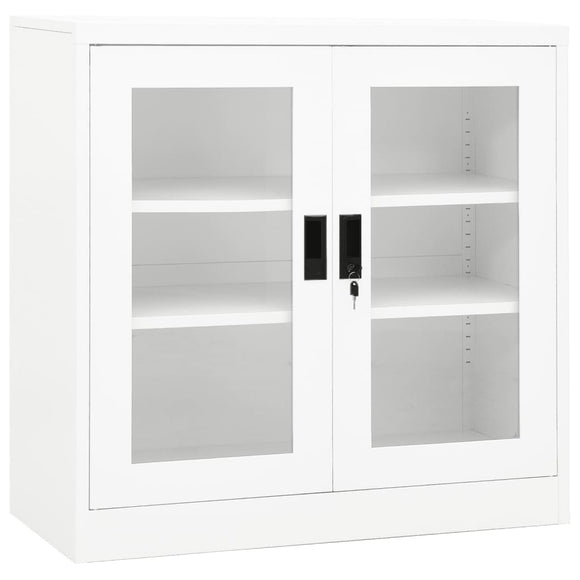 NNEVL Office Cabinet White 90x40x90 cm Steel