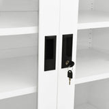NNEVL Office Cabinet White 90x40x90 cm Steel
