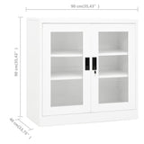 NNEVL Office Cabinet White 90x40x90 cm Steel