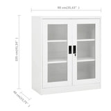 NNEVL Office Cabinet White 90x40x105 cm Steel